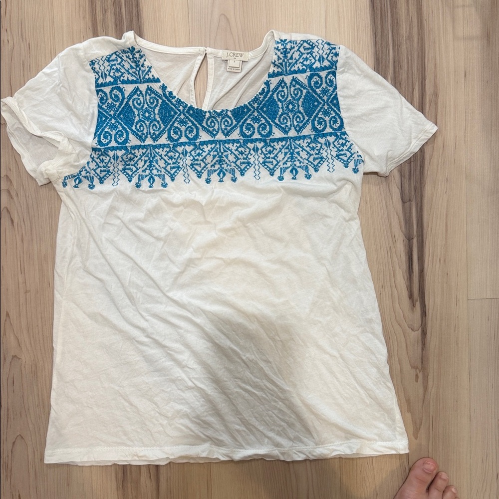 J crew embroidered tee